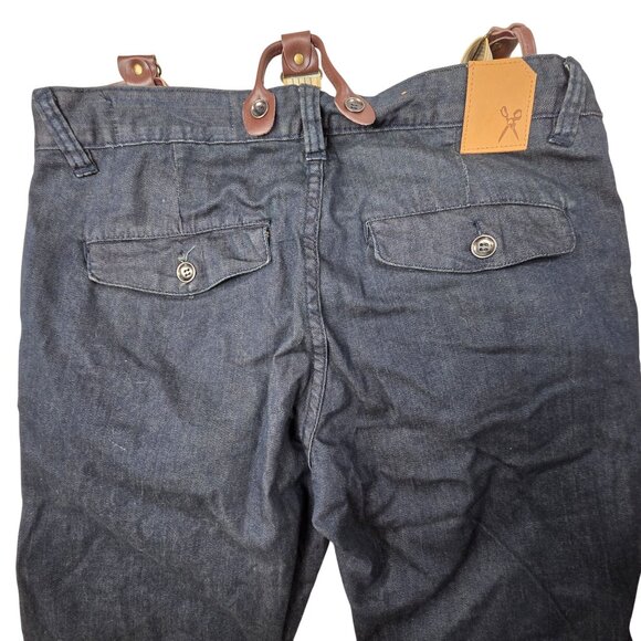 Marc Ecko Cut & Sew Denim Pants With Suspenders Size 32 Blue - Picture 2 of 8